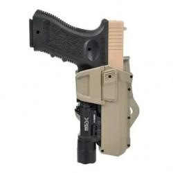 Holster Glock 17 Lampe - Retention Active - TAN - SKX INDUSTRIES