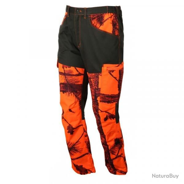 PANTALON DE CHASSE RENFORC MAQUISARD ORANGE CAMO
