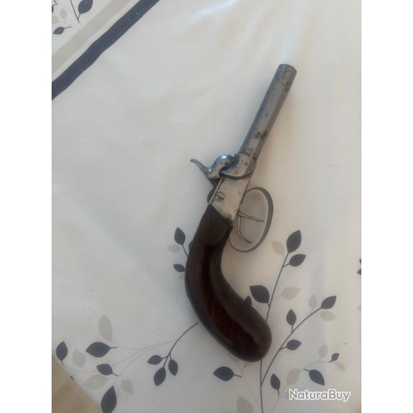 Pistolet  percussion double canon