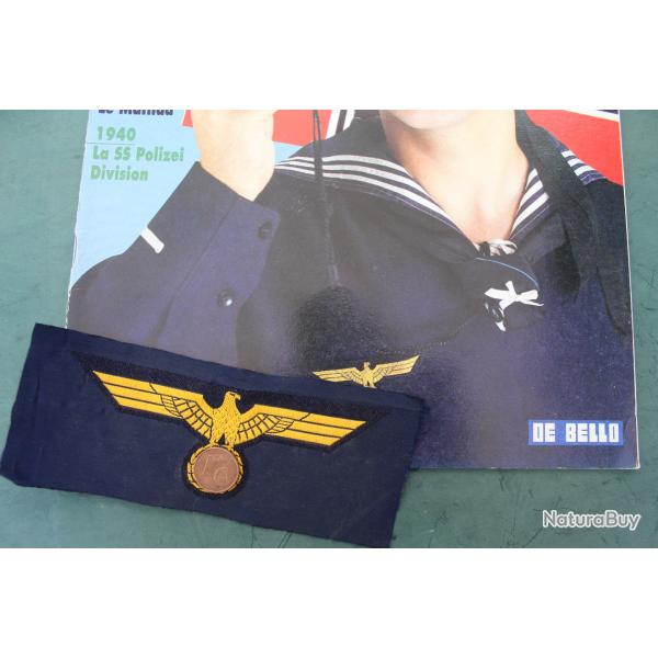 Insigne aigle allemand tissus Kriegsmarine KM vareuse veste marinire casque