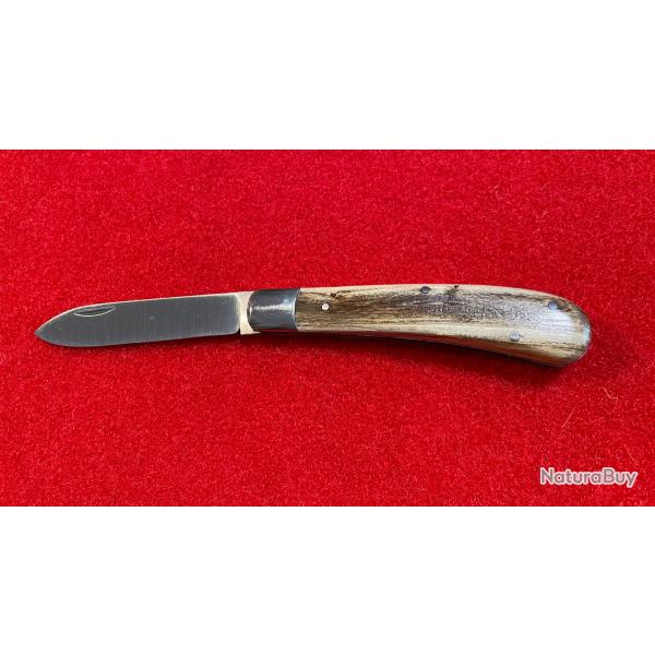 Couteau LE TERASSON par le coutelier artisan Ph FAYE : lame acier carbone , manche GENT.