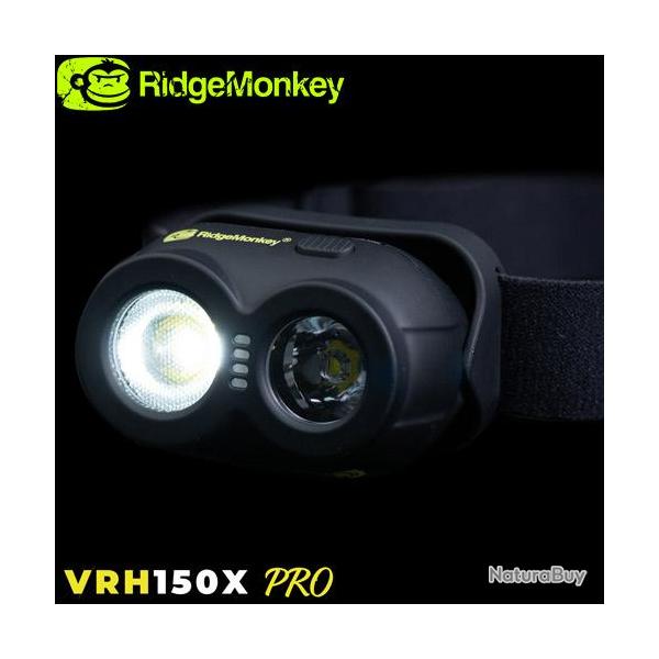 Lampe Frontale RidgeMonkey Rechargeable VRH150X Pro