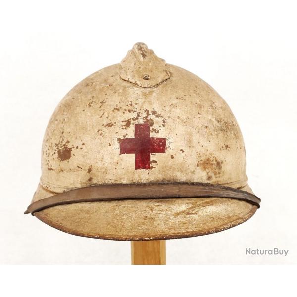 WW1 CASQUE ADRIAN MODELE 1915 INFIRMIER DE CAMPAGNE CROIX ROUGE - FRANCE PREMIERE GUERRE MONDIALE Fr