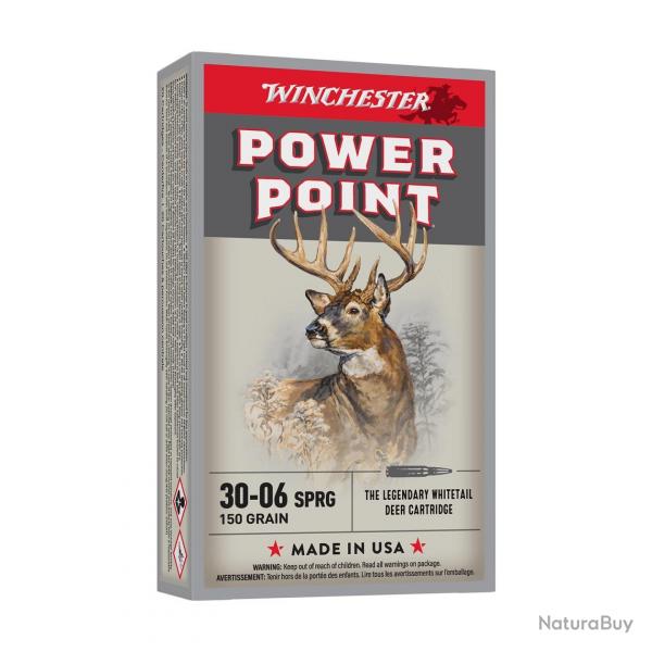 Wahoo ! Balles Winchester Power Point - Cal 30.06. Sprg - 30-06 / 180 / Par 3