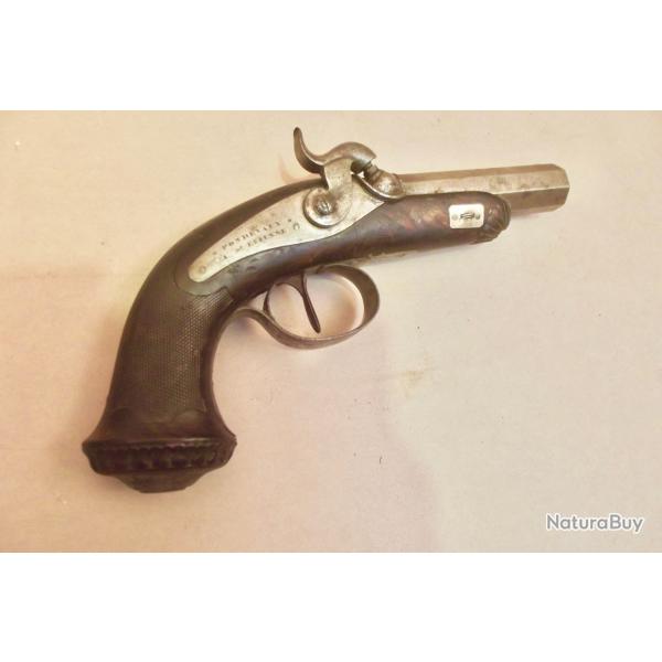 PISTOLET A PERCUSSION XIXe SICLE.