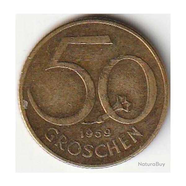 Pice de Monnaie  AUTRICHE 50 groschen 1959