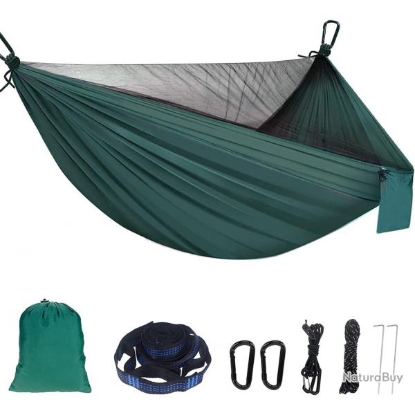Hamac de Camping avec Moustiquaire 2 Personnes 300 kg Nylon Ultralger 290x140cm Extrieur
