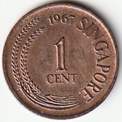 Pièce de Monnaie Singapour  1 Cent 1967