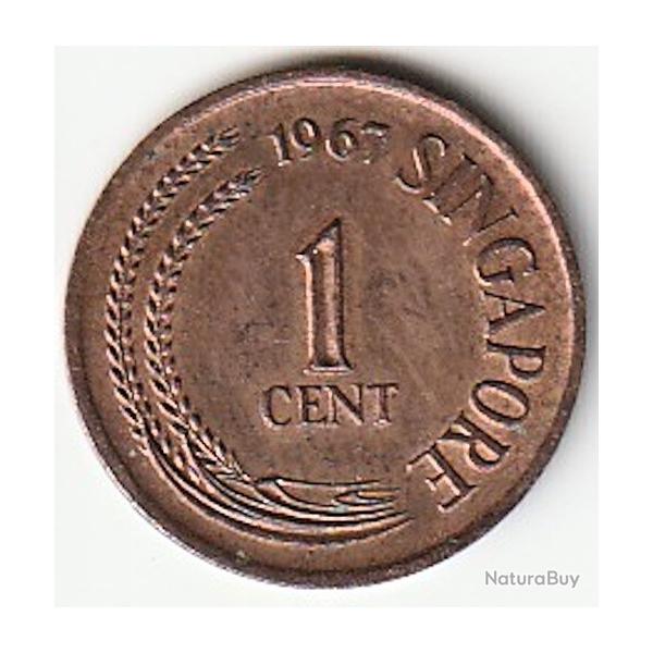 Pice de Monnaie Singapour  1 Cent 1967