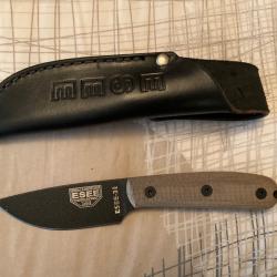 VEND COUTEAU DROIT ESSEE MODEL 3 HM ÉTUI CUIR.