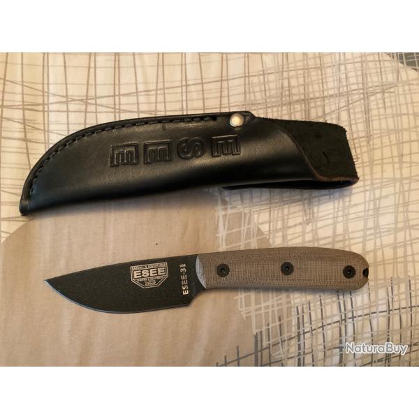 VEND COUTEAU DROIT ESSEE MODEL 3 HM TUI CUIR.