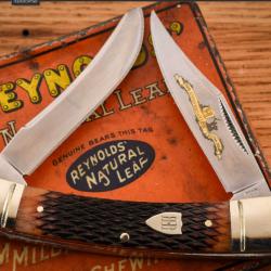 Couteau Rough Rider 30ème Anniversaire Small Moose Lames Acier 440 Os Brun Slip Joint Coffret RR2630
