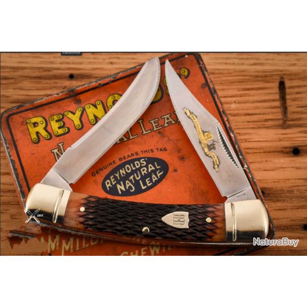 Couteau Rough Rider 30me Anniversaire Small Moose Lames Acier 440 Os Brun Slip Joint Coffret RR2630