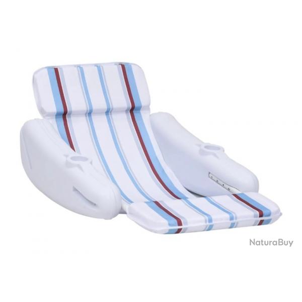 Chaise flottante blanche et bleue en PEHD - 140x83x60 cm, 1 place dtente t