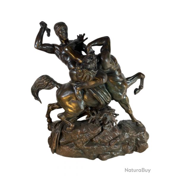 Barye thesee combattant le centaure grand modle bronze barbedienne