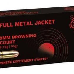 Munition Geco 9mm Browning Court FMJ 6.15g 95gr x2 boites