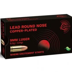 Munition Geco 9mm Luger LRN Copper Plated 8g 124gr x2 boites