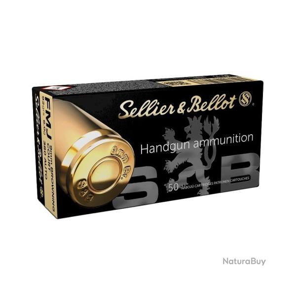 Munitions SELLIER&BELLOT cal.9browning court 380 auto fmj 92gr 6g par 50