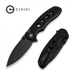 Couteau CIVIVI Triptych Black Lame Acier 14C28N Manche G10 KIVT Button Lock Clip CIVC23085B1
