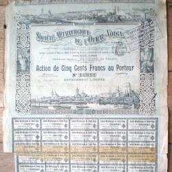 Societe Metallurgique De L Oural Volga Action 500 Francs 1896