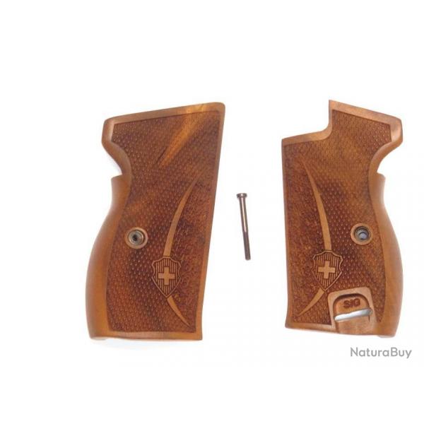 Plaquettes noyer SIG P210 cailles