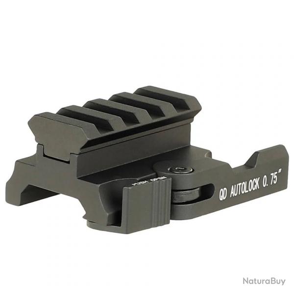 Rhausse de rail picatinny de 1.9 cm avec attache rapide