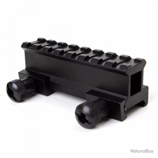 Rhausse de rail picatinny de 2,5 cm et 8,5 cm de long avec attache sans outil