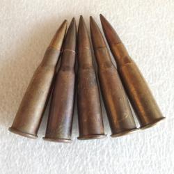 Lot de 5 cartouches lebel 8mm période 1ère guerre (M.FA26)