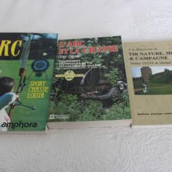 Lot 3 livres arc, sport, chasse, loisir, tir nature, 3D
