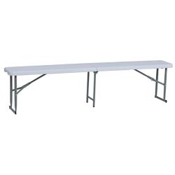 Banc de jardin pliable blanc 180 X 27 X 43 cm