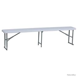 Banc de jardin pliable blanc 180 X 27 X 43 cm