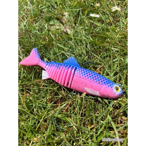 Leurre souple Fox rage replicant jointed 18cm pink QB EXCLUSIF