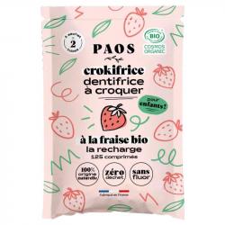 Dentifrice bio à croquer à la fraise PAOS Crokifrice pour enfant