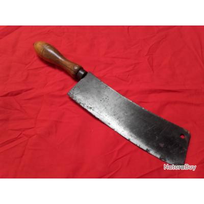 ANCIENNE PLANCHE A DECOUPER BOIS BILLOT BOUCHERIE + FEUILLE