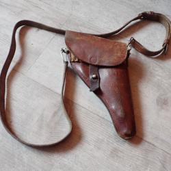 1900 Holster, étui + bretelle pour revolver 1882 + 6 cartouches neutralisées. Réglementaire suisse.