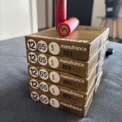 Lot de 5 boîtes de cartouche ManuFrance Veraplast Cal 12/65 en numéro 5