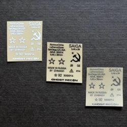 Marquage adhésif en métal pour AK 74U - Blanc x2