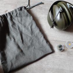 CASQUE ANTI-BRUIT DE L'ARMEE SUISSE + HOUSSE + BOUCHONS