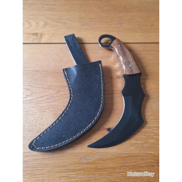KARAMBI ACIER 1055 BLACK NEUF ETUI NILON TRES EPAI