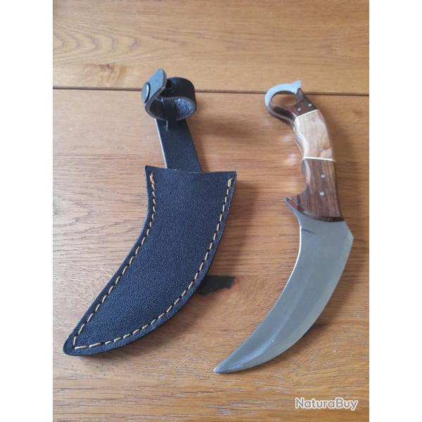 KARAMBI ACIER 1055 NEUF ETUI NILON TRES EPAI