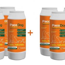 PacoDog - 8 Bouteilles de Poudre pour chenil contre tiques, puces, moustiques et mauvaises odeurs
