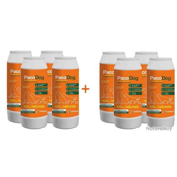 PacoDog - 8 Bouteilles de Poudre pour chenil contre tiques, puces, moustiques et mauvaises odeurs