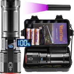 Lampe Torche LED 600000 Lumens Ultra Puissante Rechargeable USB 3 Modes Zoom IPX5 Étanche