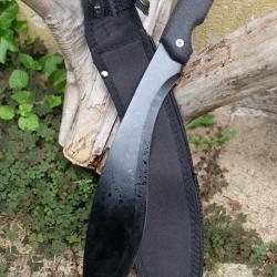 Machette Couteau Kukkri Parang Lame Acier 3Cr13 Manche ABS Gris Etui Nylon Tactical Survivalisme 01