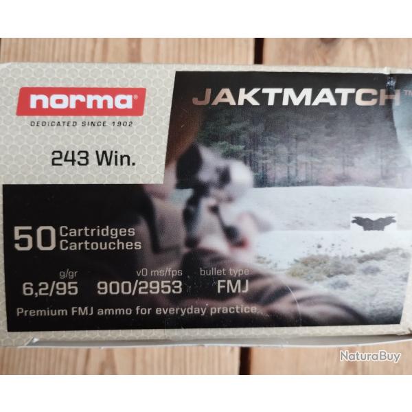 .243 win Norma 95gr jaktmatch - bte 50
