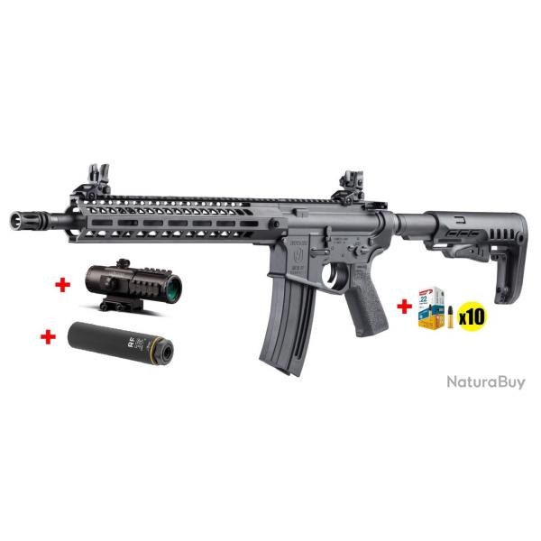 Pack Hmmerli TAC R1 calibre 22Lr avec Optique, MDS et Munitions