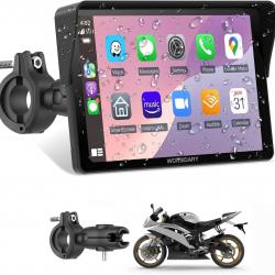 Écran Carplay Moto 7 Pouces,Carplay sans Fil & Android Auto pour Moto,Navigation GPS Moto Étanche IP