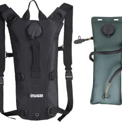 Sac à dos d'hydratation avec réservoir d'eau de 3 l - Sac d'hydratation anti-fuite, design léger et