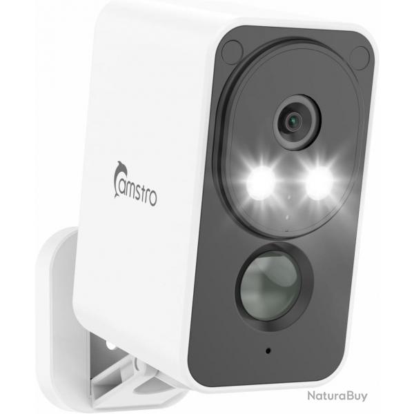 Camra Surveillance 2K WiFi Exterieure sans Fil Batterie, Vision Nocturne Couleur, AI & PIR Dtectio