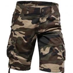 Short Cargo Camouflage Homme - Tissu Renforcé - Finition SAND - SKX INDUSTRIES